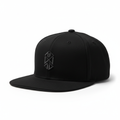 Classic black streetwear snapback cap with flat brim