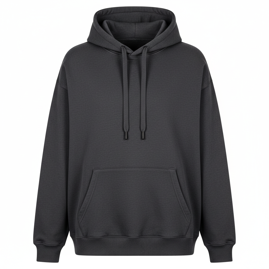 Charcoal grey streetwear pullover hoodie